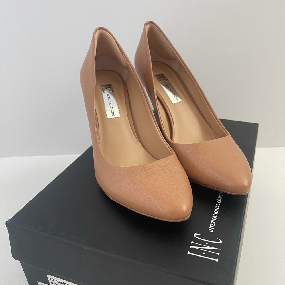 INC beige heels